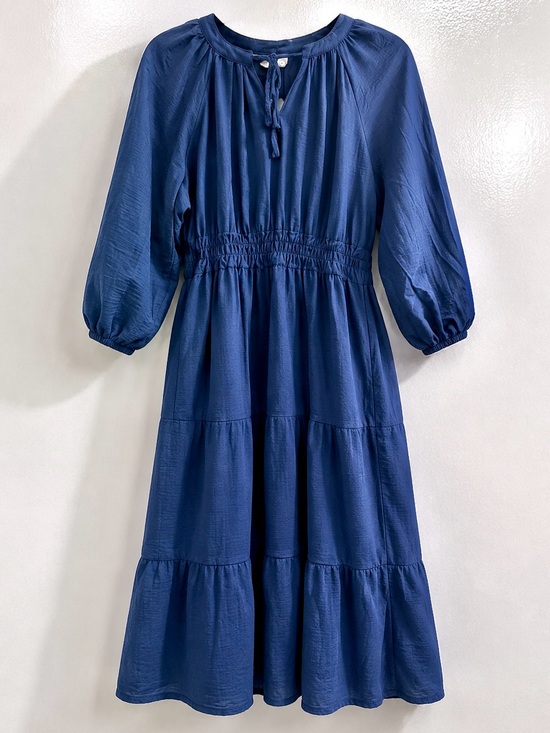 Lucky Brand Dresses & Skirts - Lucky Brand | Smocked Tiered Midi Bohemian Dress “Insignia Blue"  Size S - NWT
